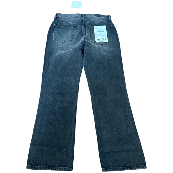 PISTOLA Eden Jeans Womens Size 26 Black Denim High Rise Mom Kick Straight NWT - Picture 2 of 9